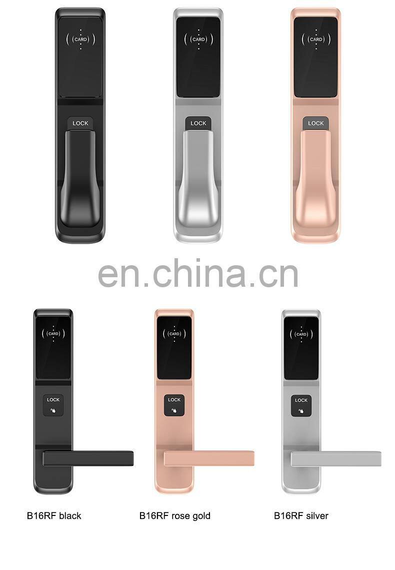 Popular Product Smart Push-Pull Digital rfid hotel card reader door lock support hotel version apartment version