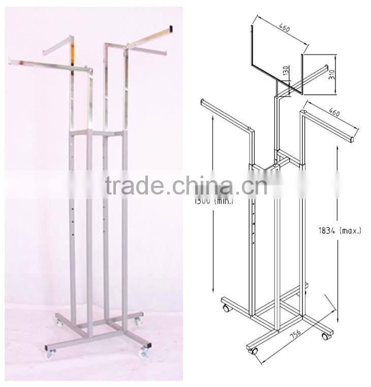 Eco-friendly feature clothes metal display rack