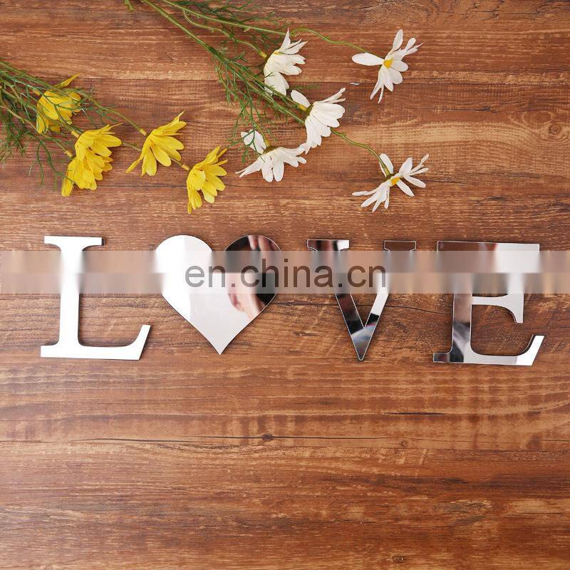 English letters Acrylic Mirror 3D DIY wall stickers home Modern personality Home English Sticker