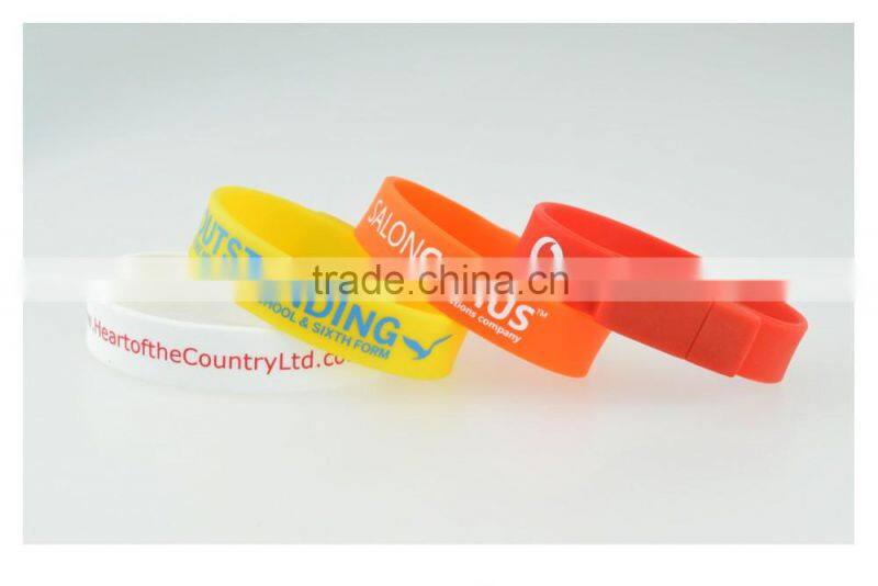Bulk items colorful silicone bracelet usb flash drive for promotion gift