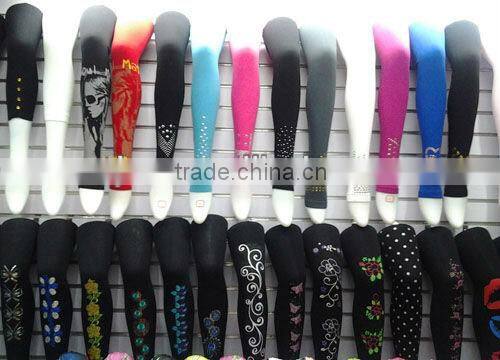 fashion winter flower embroidery women leggings