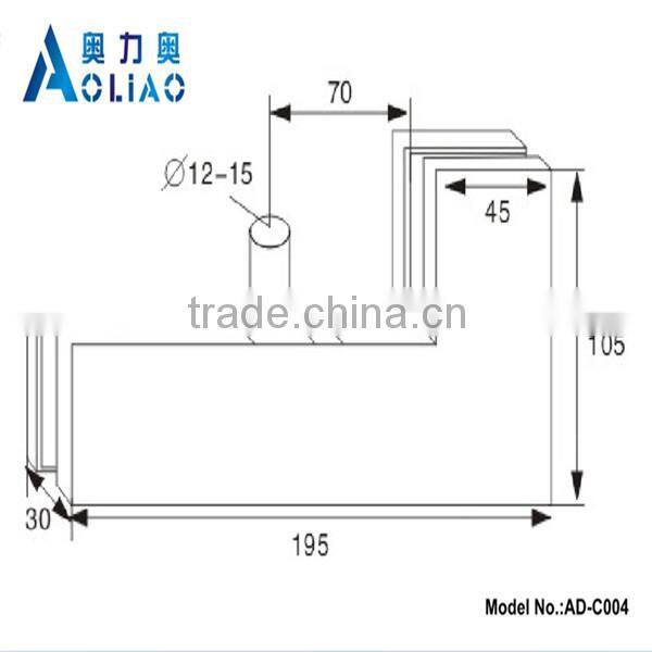 High quality glass jar with metal clip of glass door curved clamp patch fitting