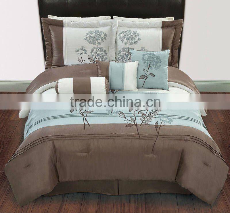 7pcs faux silk comforter set