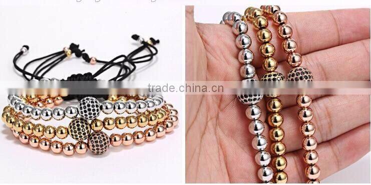 2016 New Fashion Popular Macrame Beads Bracelet With With TOP BEST PVD Plating