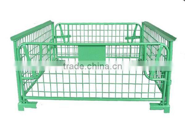 Euro stackable folding metal wire mesh pallet cage for sale