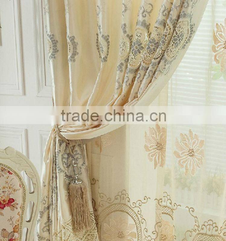 High grade blending polyester luxury three-dimensional jacquard window models for bedrooms