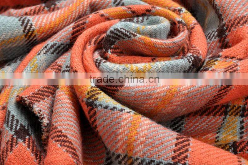 Wholesale Colorful Plaid Checked Wool Winter Ladies Shawl