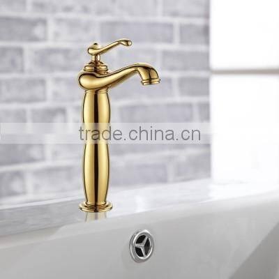 Gold Finishing Hand Wash Single Handle Brass Water Tap