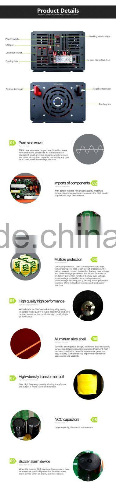 6KW High Frequency Off-Grid 96v dc &110/220v ac solar electric hybrid pure sine wave inverter