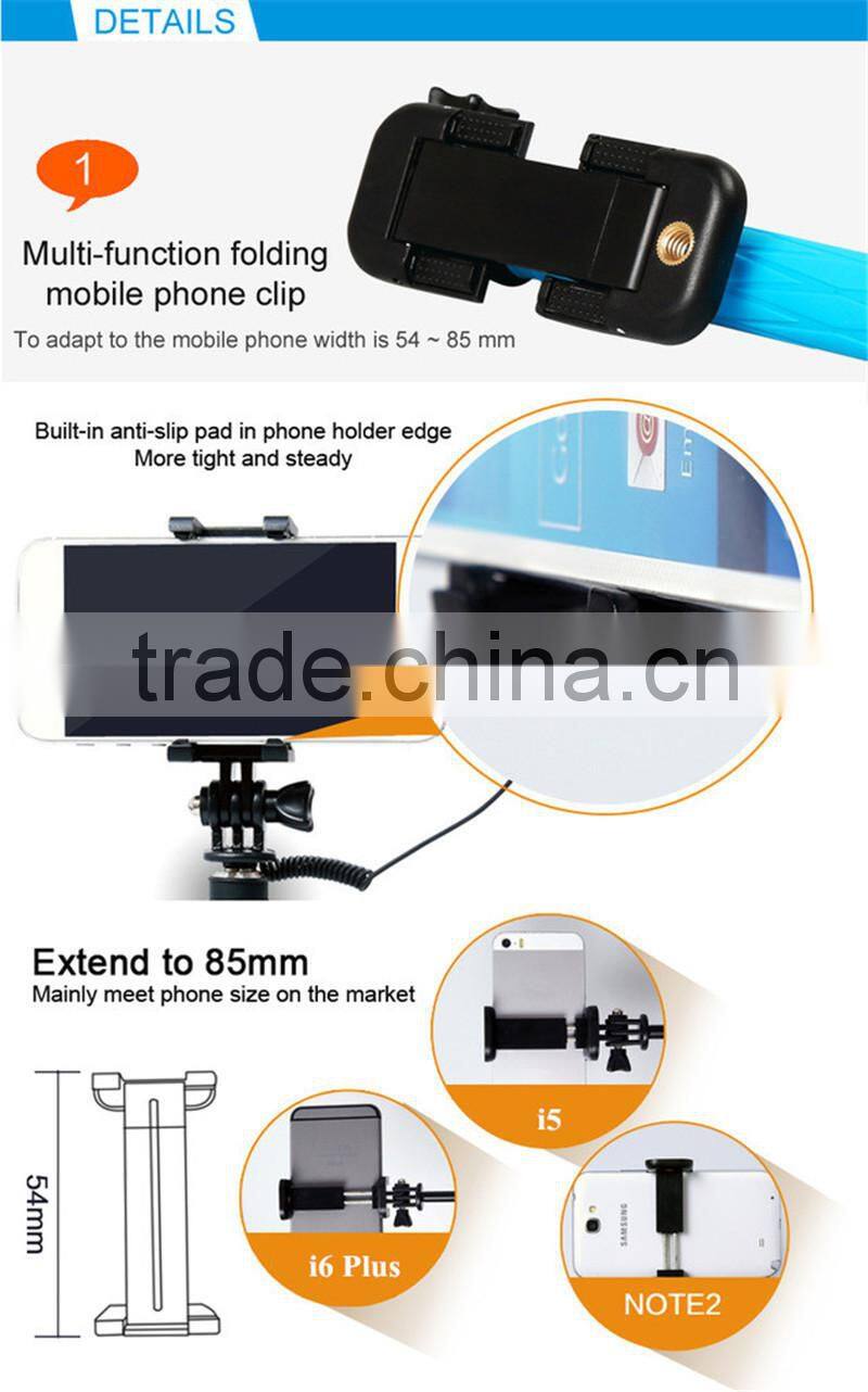 Wired Selfie Stick Monopod with 3.5mm Jack Cable