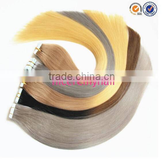 best quality double drawn wholesale dip dye ombre remy tape hair extension