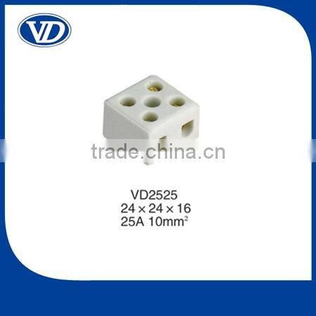 25A 2 way 5 holes porcelain terminal blocks VD2525