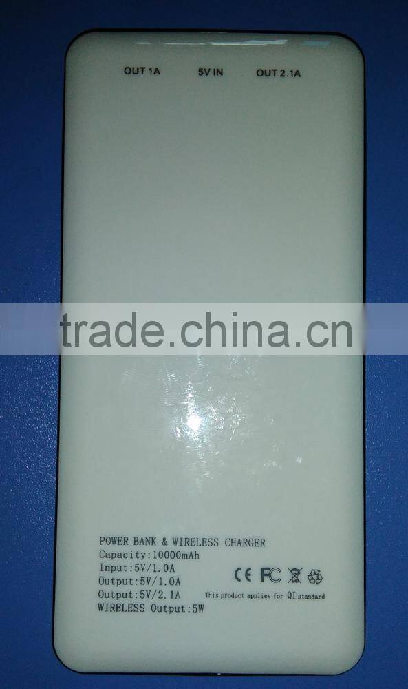 Manufacturer Wholesale QI Wireless Charger Power Bank 10000mAh Wireless Power Bank Charger