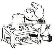 FAYK.FRM2 FILMA Tea Trolleys-European Version-2 Tier Stainless Steel Dining Cart - Round Tube