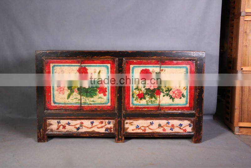 Chinese antique Mongolia TV cabinet