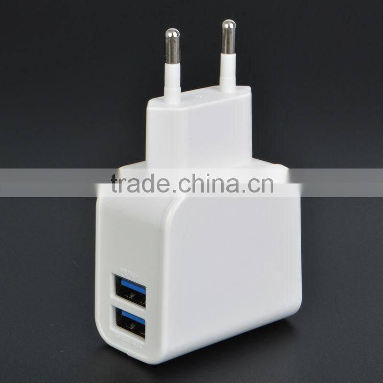 dual usb wall charger for mobile phone