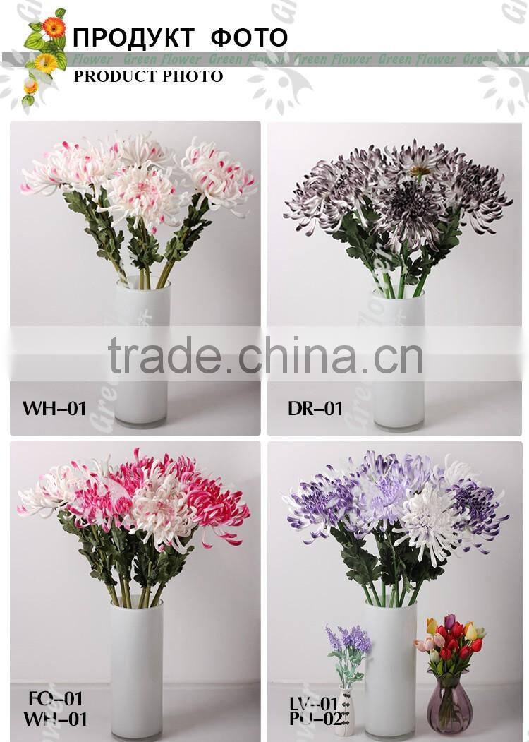 2016 Wholesale Multicolor Latex Artificial PU Flowers Chrysanthemum Real Touch Bouquet Wedding Bridal Decor Display Flower