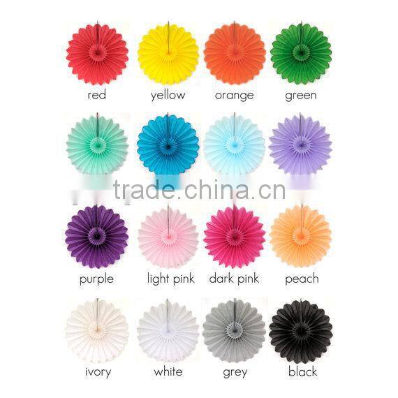 wedding decoration product tissue paper fan,paper fan for all festival decor