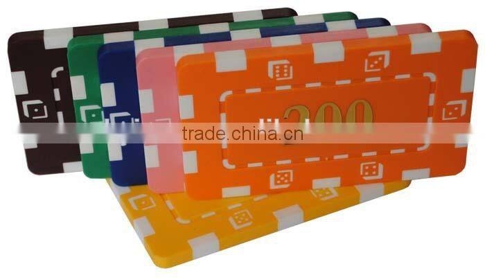 New Rectangular Chips model,hot stamping value rectangular poker chip