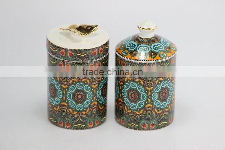 Luxury scented soy wax candle in ceramc jar