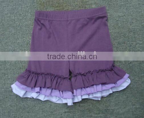 2015 new style boutique solid aqua triple ruffles girl shorts MS0101