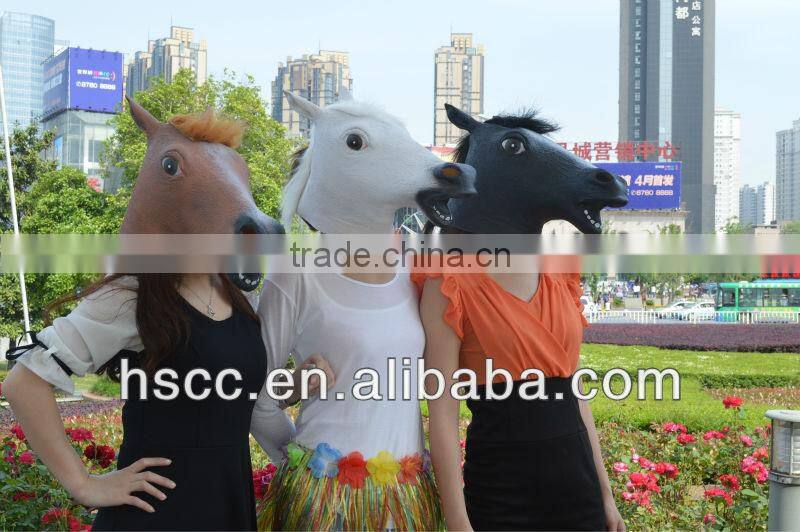 New Horse Head Mask Creepy Halloween Costume Theater Prop Latex Rubber Novelty