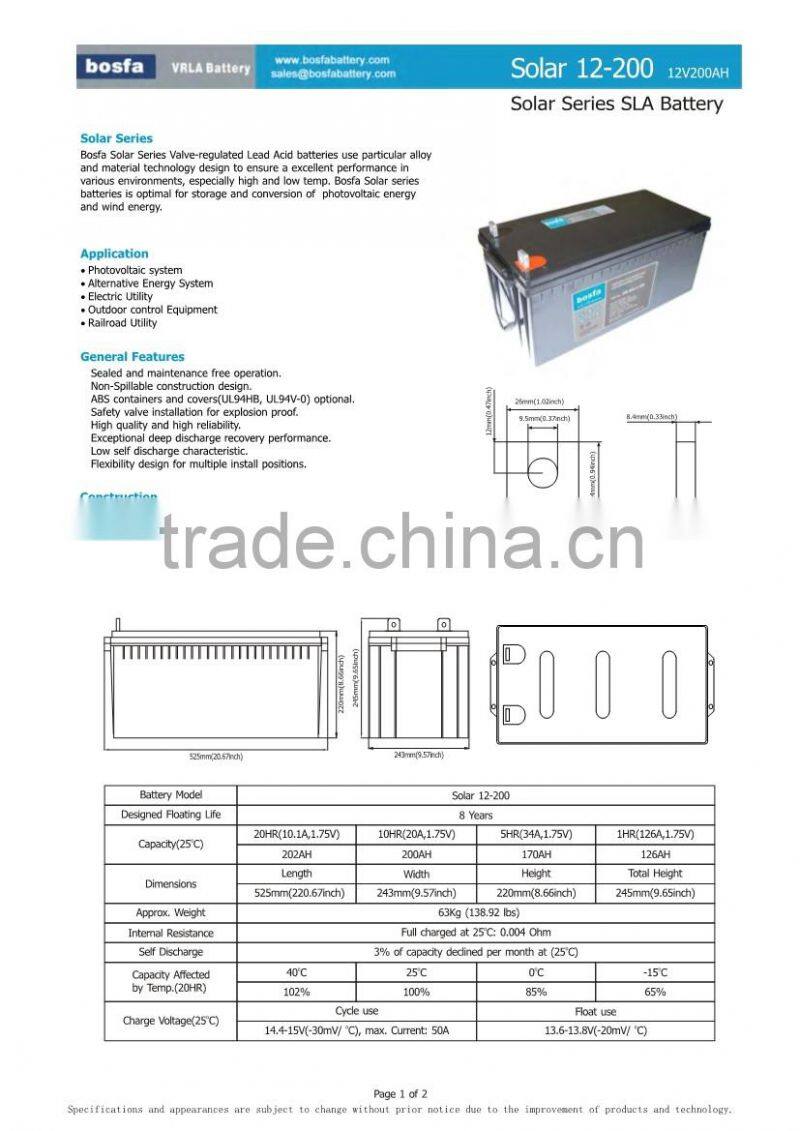 deep cycle solar battery 12v200ah discount battery
