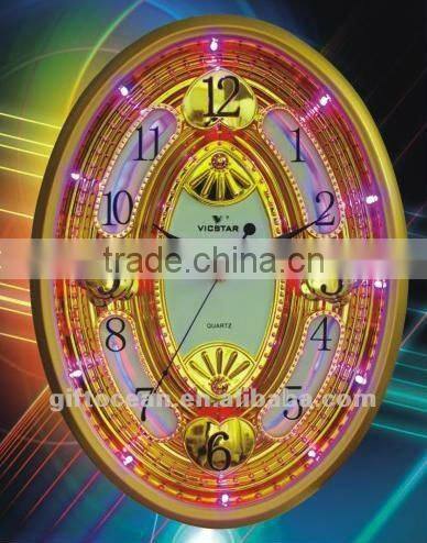 Noble LED light analog wall clock, hotel LED wall clock