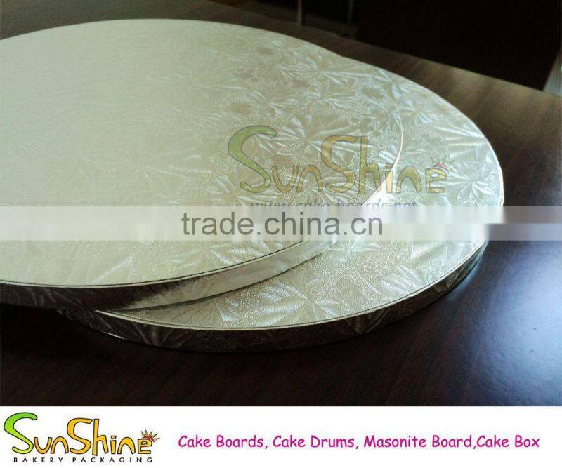 Silver Round Cake Drum Boards 1/2" 12mm THICK Wedding, Birthdays