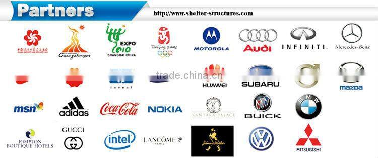 white hexagonal wedding tent