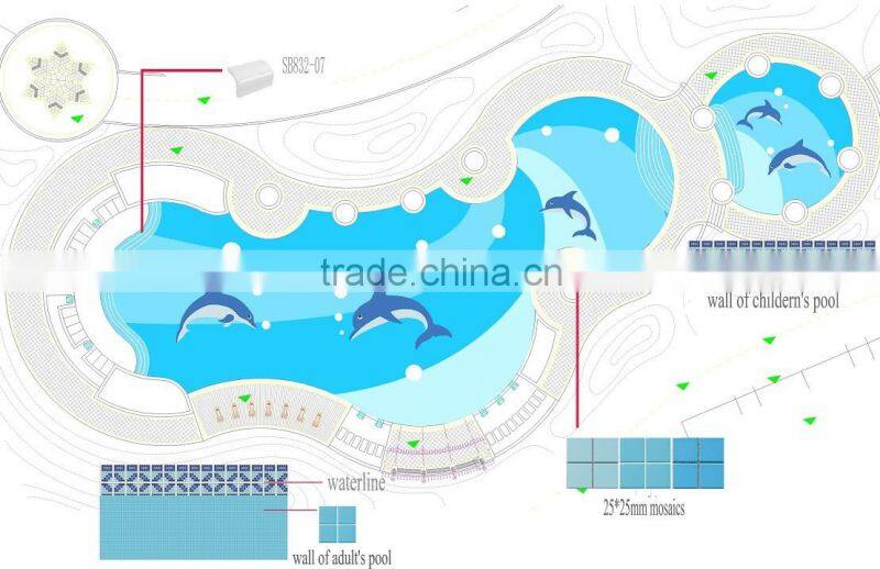 swiming pool blue color accessory tiles