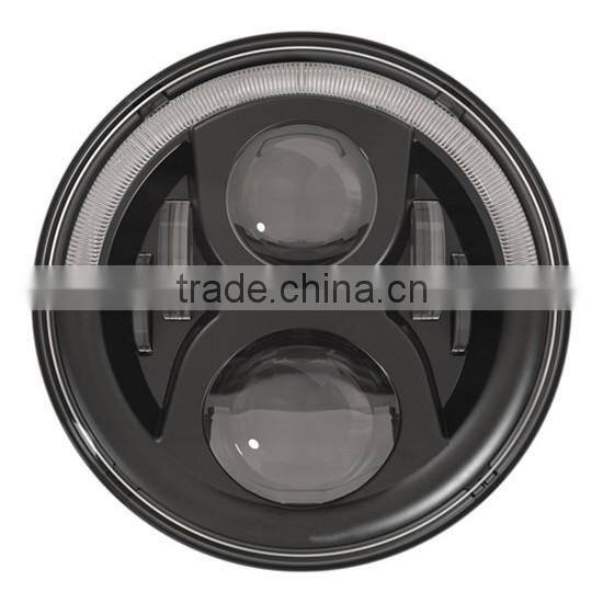 Angel Eyes 7'' LED Headlight For Jee-p Wrangler JK TJ LJ H4 Hi-lo Beam Front Driving Headlamp Styling For Harley motorcycle