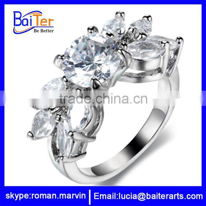 Custom wholesale women's 18K gold plated night club empire cool CZ copper rings for girls