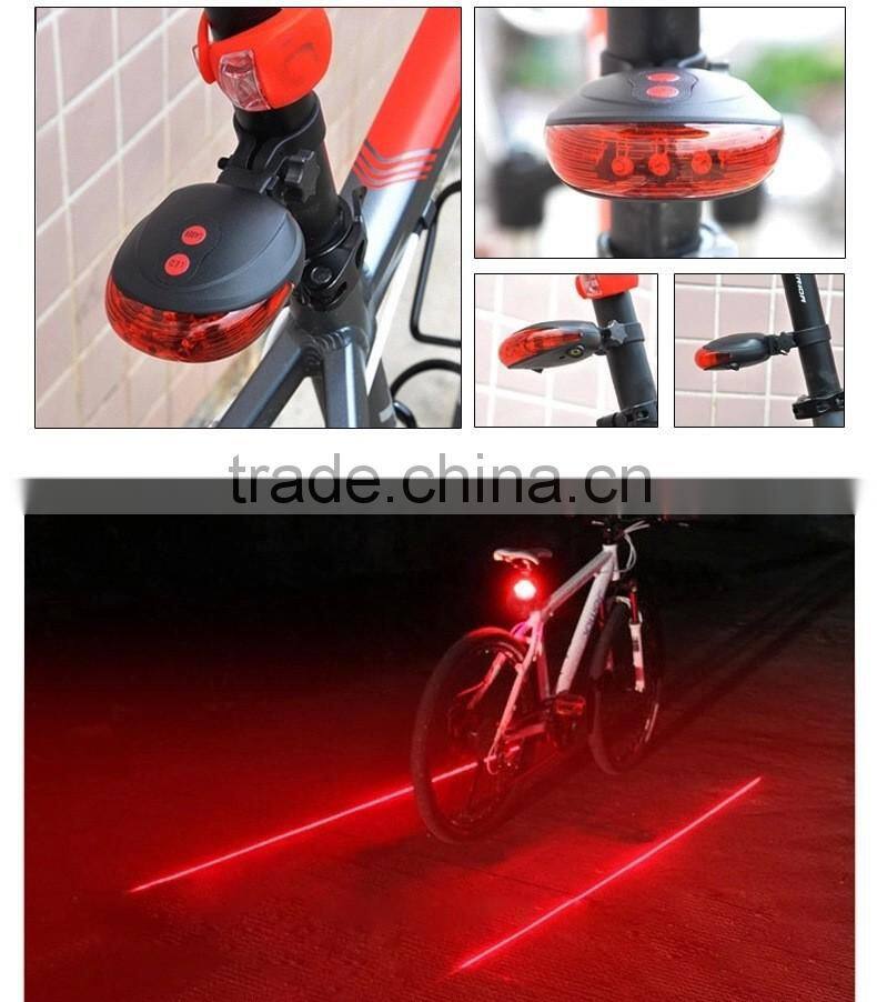 2016 led beacon rear warning bicycle tail light with 5 LED+2 laser light models tail light laser bike light