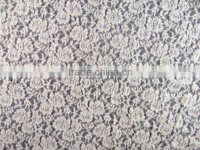 Double Color Printed suede fabric for beach casual clothing Wholesale Nylon Spandex Cotton lace fabric T-015