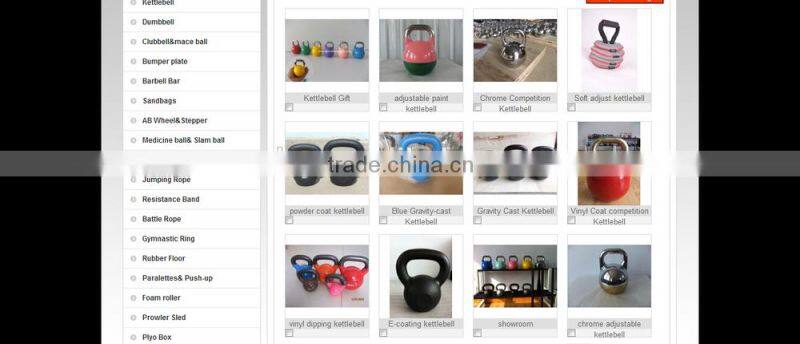 2016 NEW HOT steel competition kettlebell color with stainless steel handle,one step strech forming,logo could be laser carved