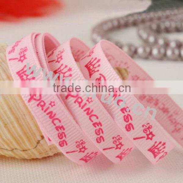 Single face floral print grosgrain ribbon