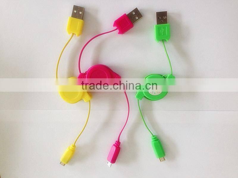 Colorful USB 85cm flat micro Cable usb 3.0 data link cable for samsung /MP3/MP4