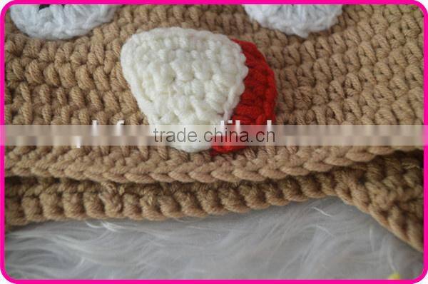 Handmade milk cotton baby crochet turkey hat