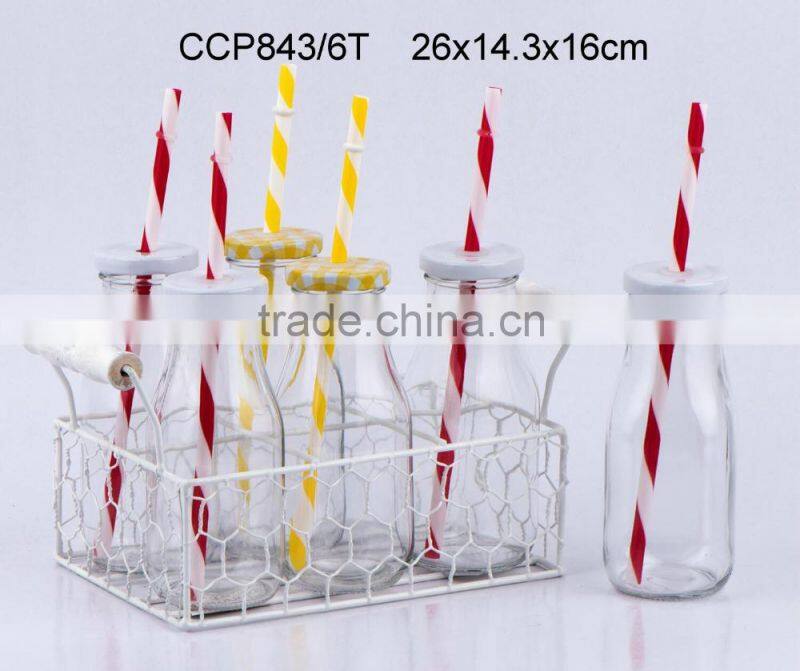 Glass bottle with wooden box(CCP738FS/6W)