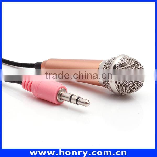 wholesale MINI 3.5mm Plug Mobile Phone Microphone For Iphone singing as KTV for Party