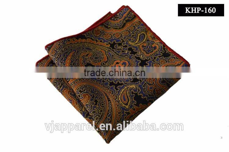 wholesale high quality men Silk Printing pocket square , polyester printing pocket square