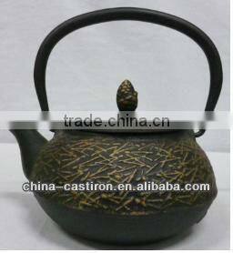 cast iron kettle and tea pot