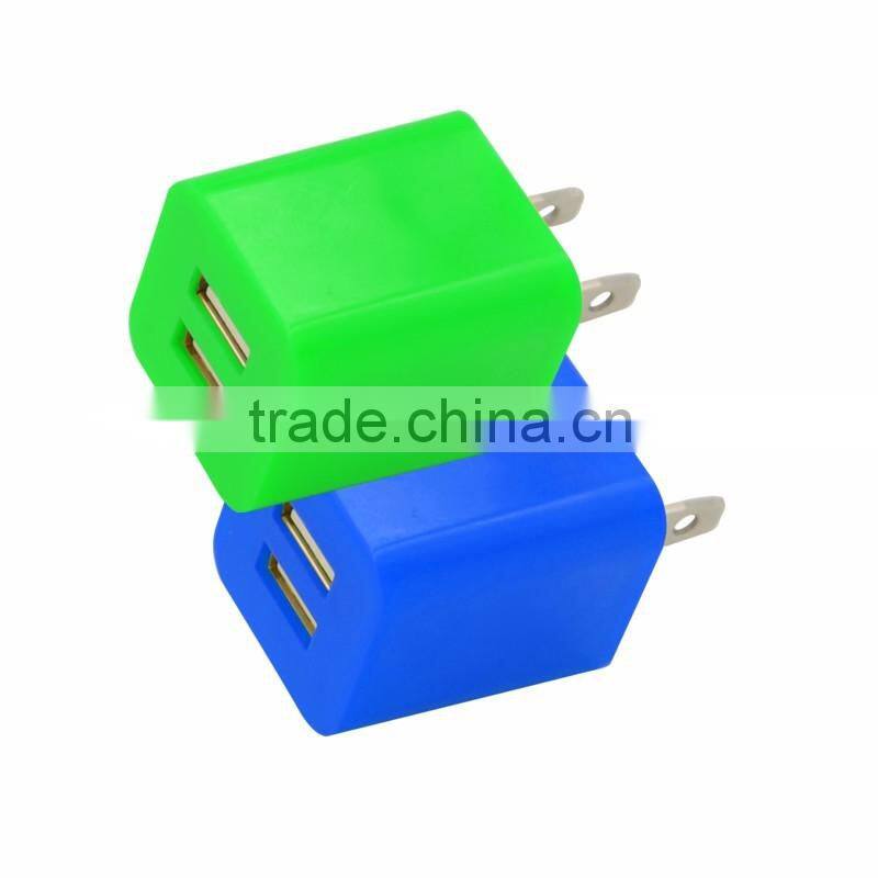 Color dual port US Plug 5v 2A travel Wall USB Charging adapter charger