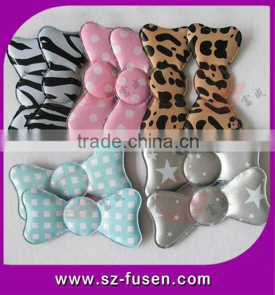 bow shape magic tape hair clip with different pattern