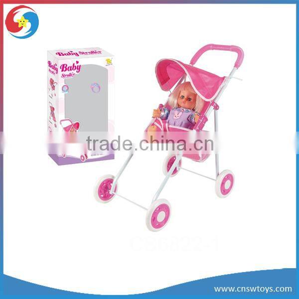 WW3608714 Cotton Doll And Sunshade Baby Cart