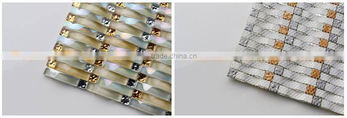Foshan Supplier Basket Wave Glass Mosaic for Wall Decoration PCT002