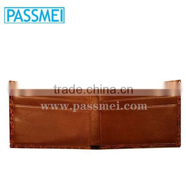 Genuine Leather Alligator Bifold RFID Blocking Men Wallet In Tan