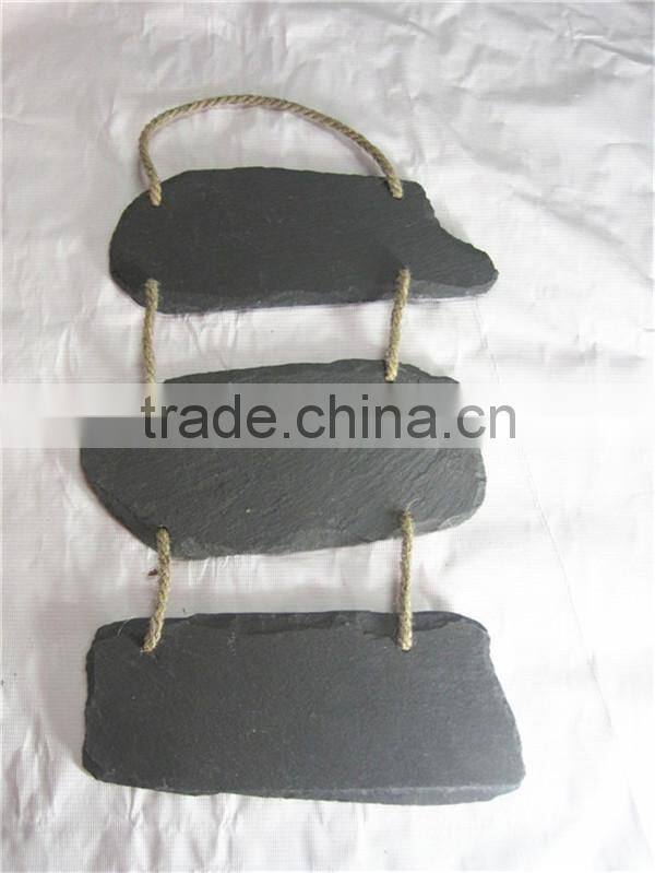 Eco-friendly natural black slate chalk writing board with customized shape