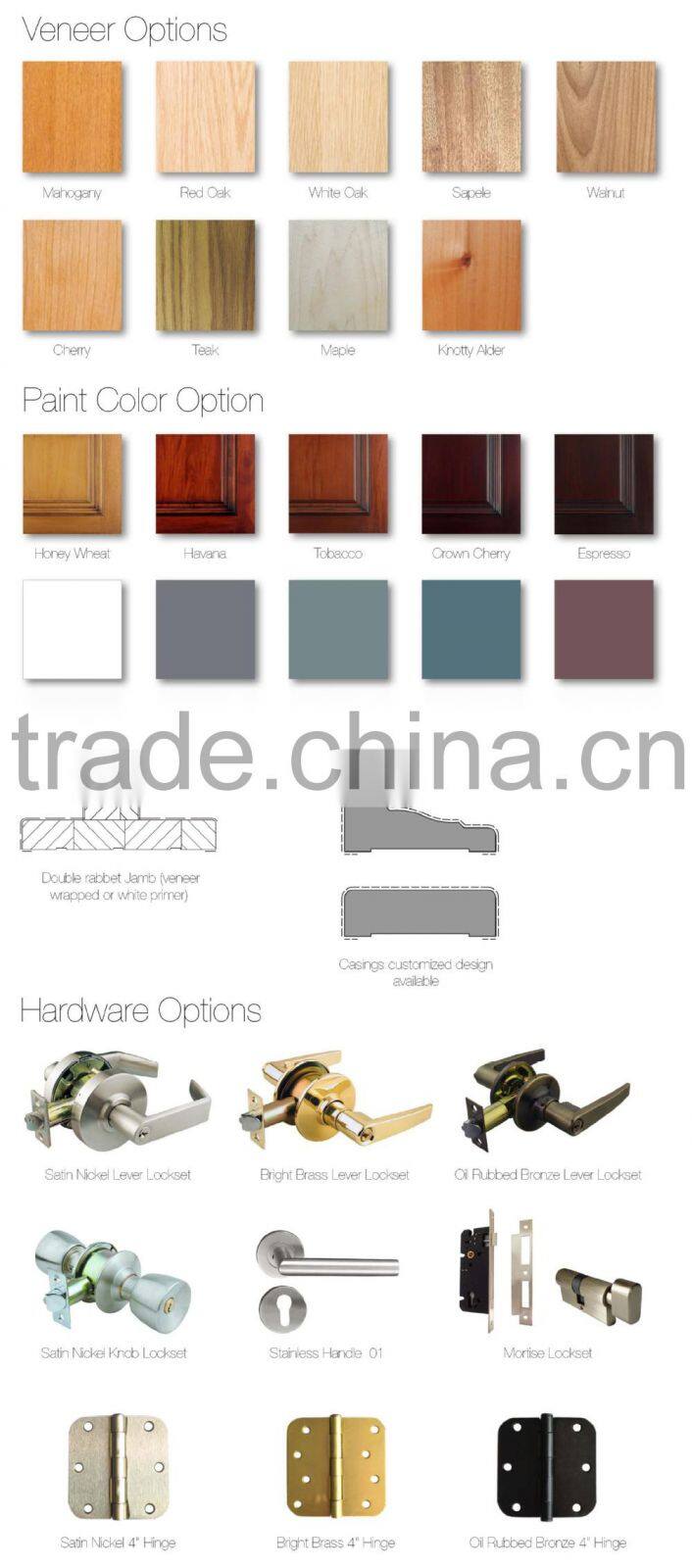 Front interior double doors design with two leaf 8 glass ( S4-1013 )